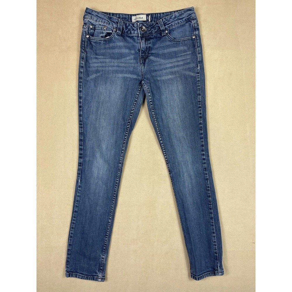 Anchor Blue Juniors 9S Skinny Jeans Low Rise Stretch Regular Fit Blue Denim